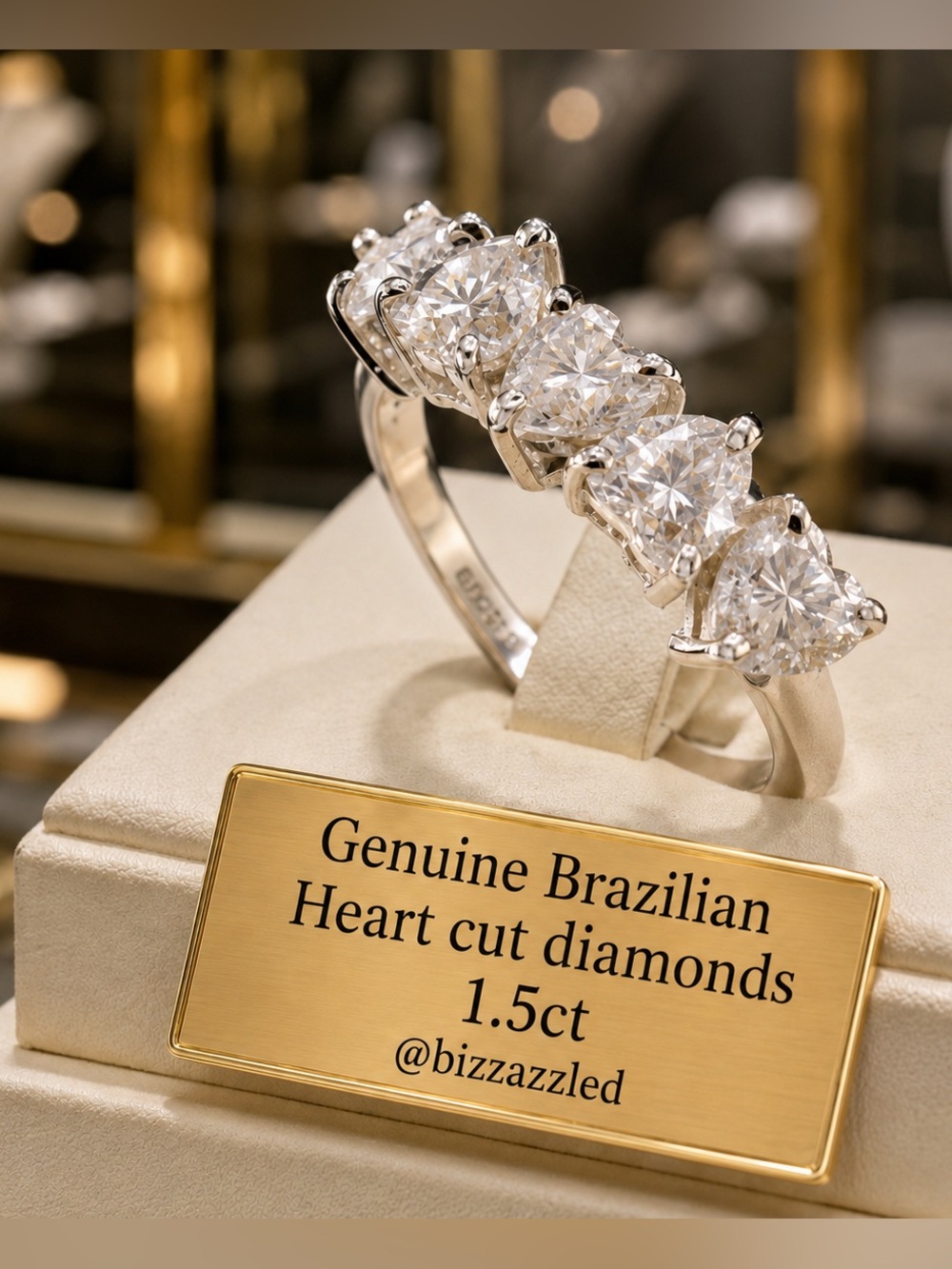 Certified Heart Diamond heart cut silver Ring  - Brazil  white 925 Certified